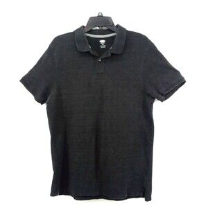 Old Navy Polo Shirt Mens Large Charcoal Gray Short Sleeve Collared Rugby Golf